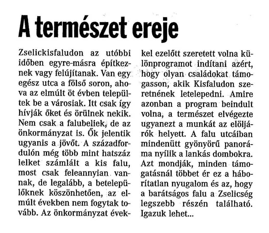 Rólunk írták Zselickisfalud 2005